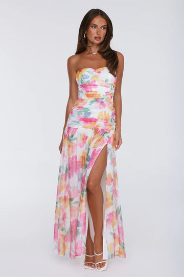 Pretty Much Perfect Strapless Maxi Dress Pink