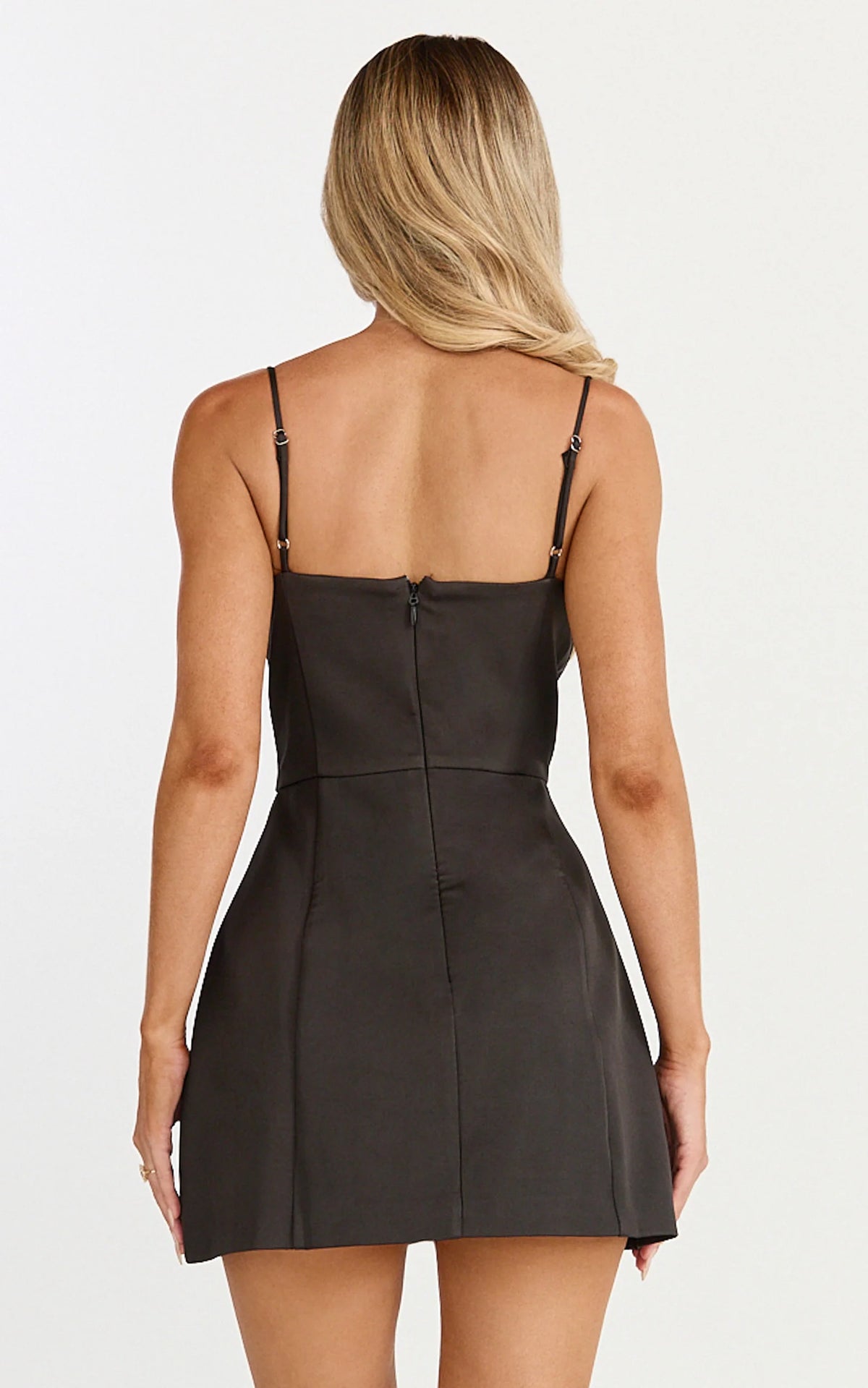 Benson Mini Dress - Sweetheart Fit And Flare Tulip Dress in Black