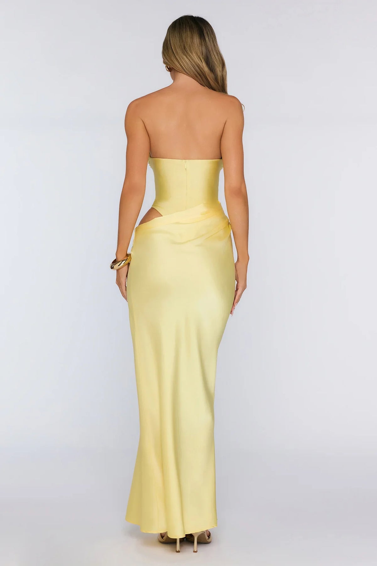 Proof of Style Strapless Maxi Dress Yellow