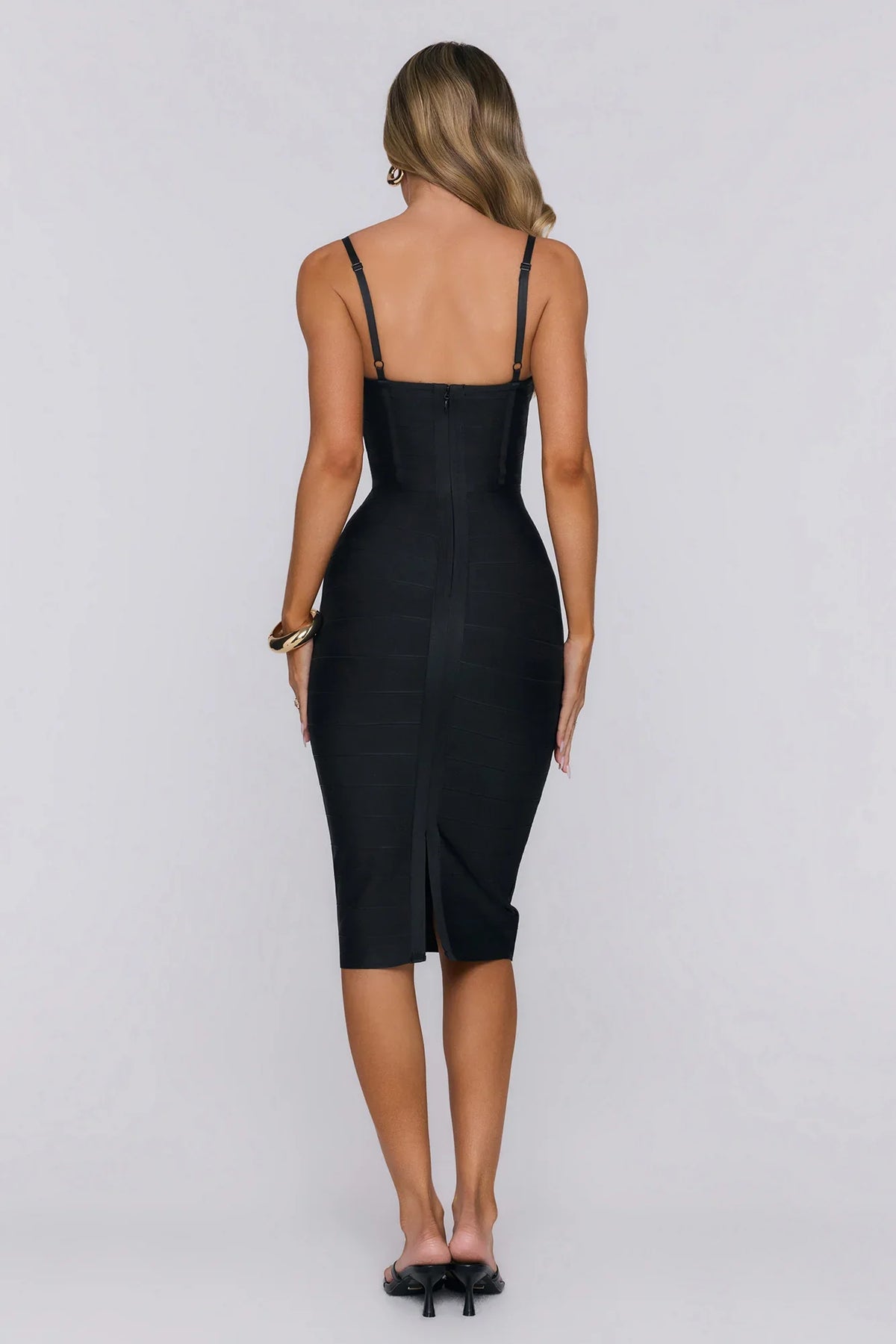 Bodycon Energy Bandage Midi Dress Black