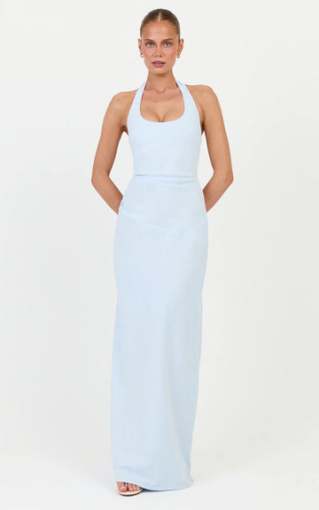 Breeze Maxi Dress - Halter Neck Maxi Dress in Pale Blue