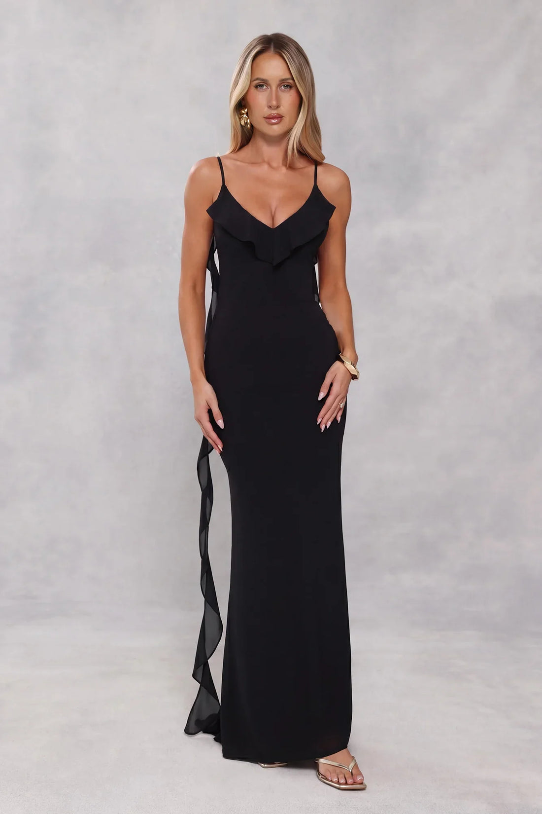 Pop Of Drama Maxi Dress Black
