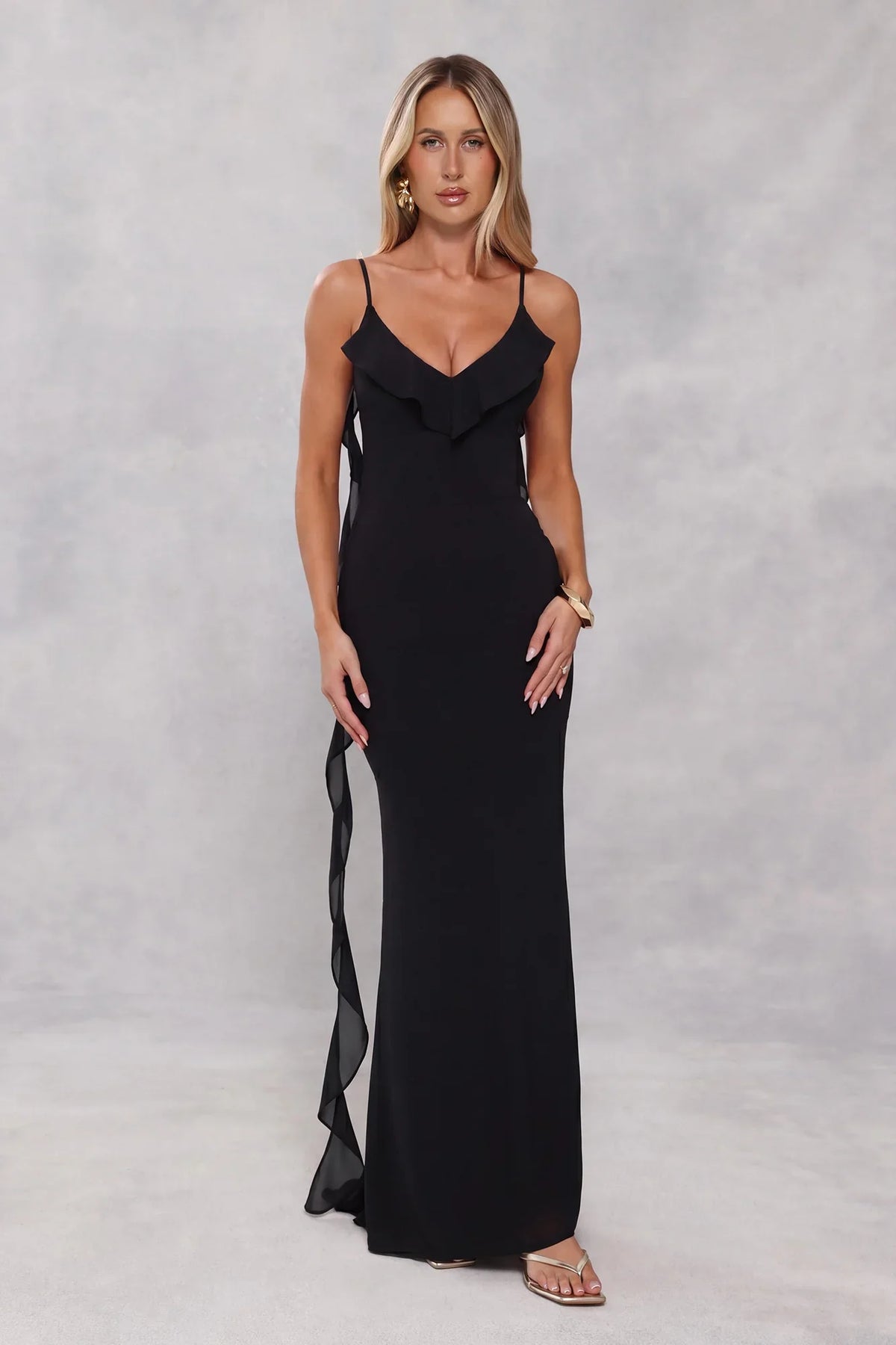 Pop Of Drama Maxi Dress Black