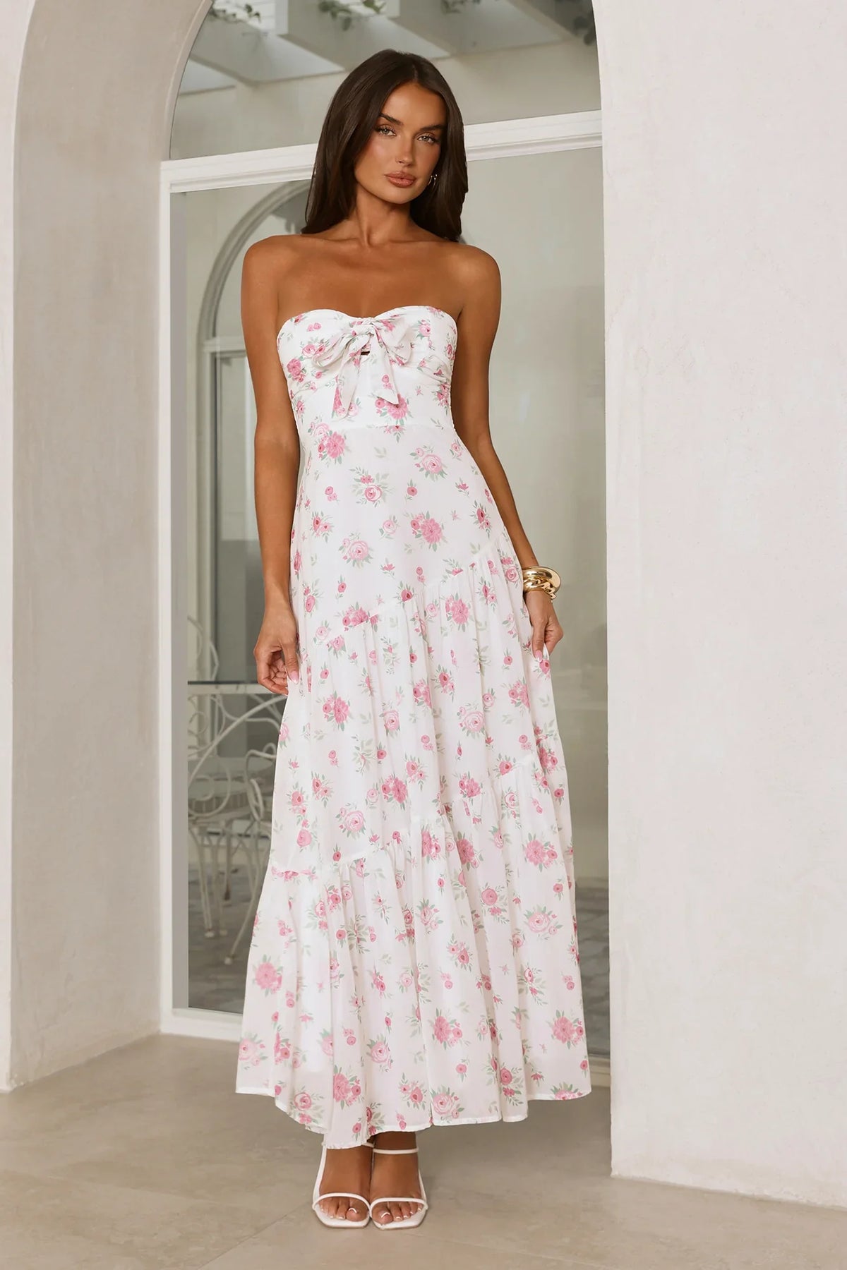 Her Style Diary Strapless Maxi Dress White