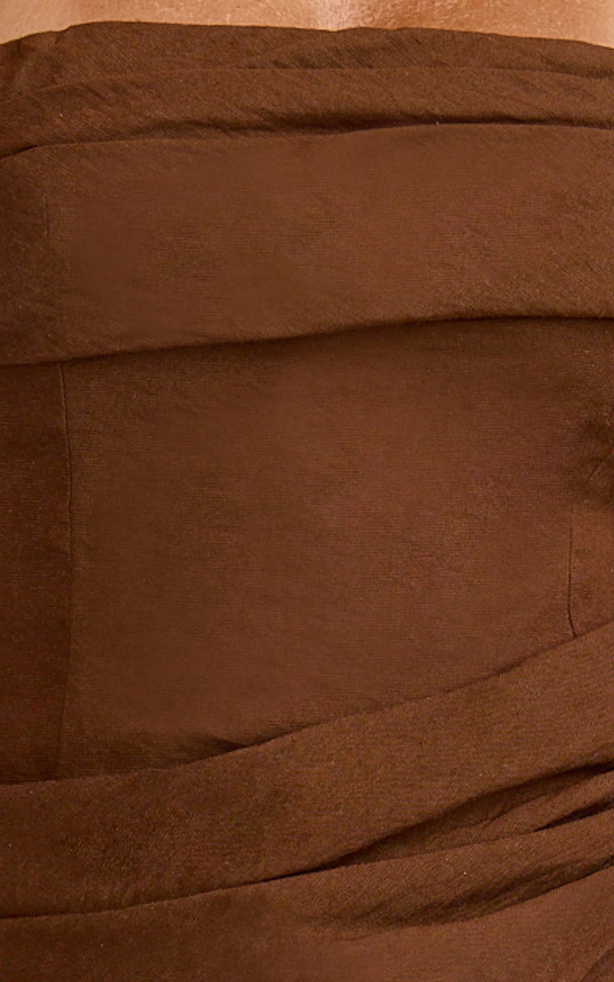 Lottie Midi Dress - Strapless Dress in Chocolate