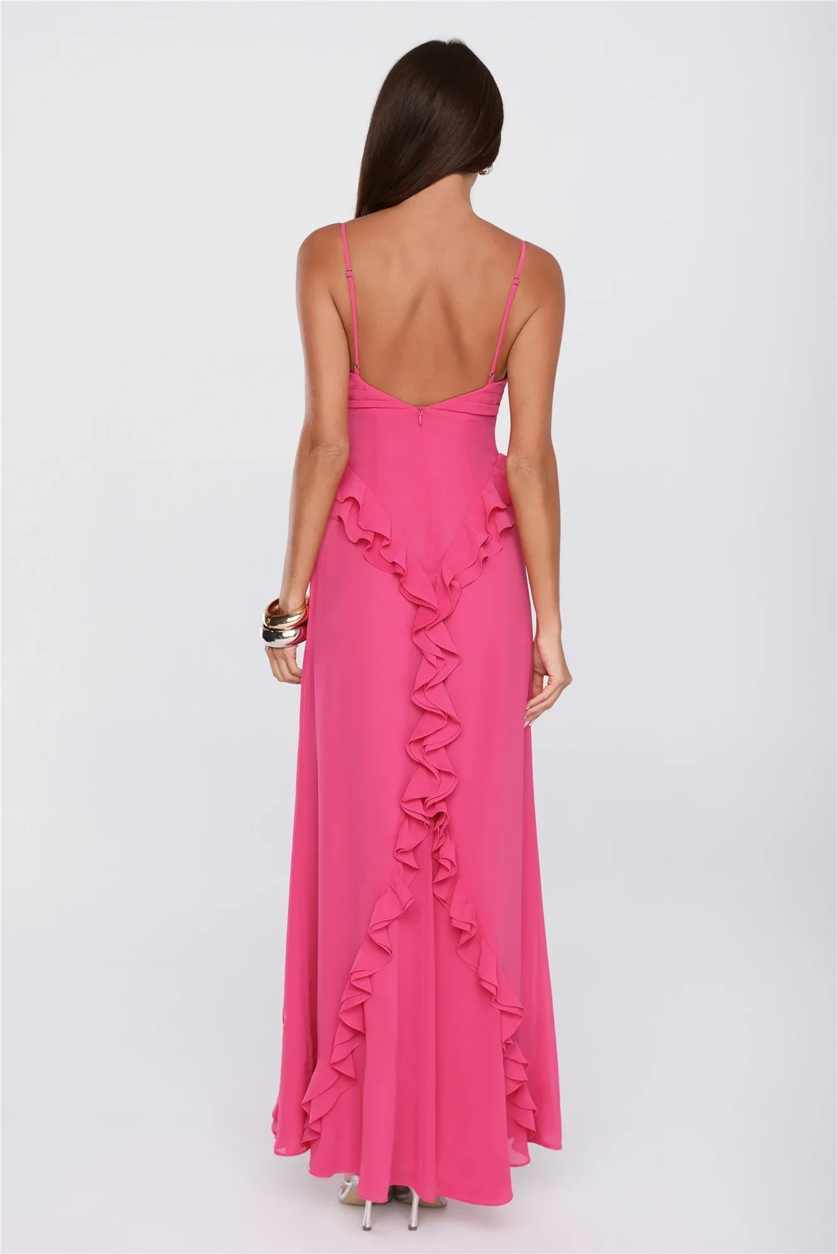 Balmy Nights Club Maxi Dress Hot Pink