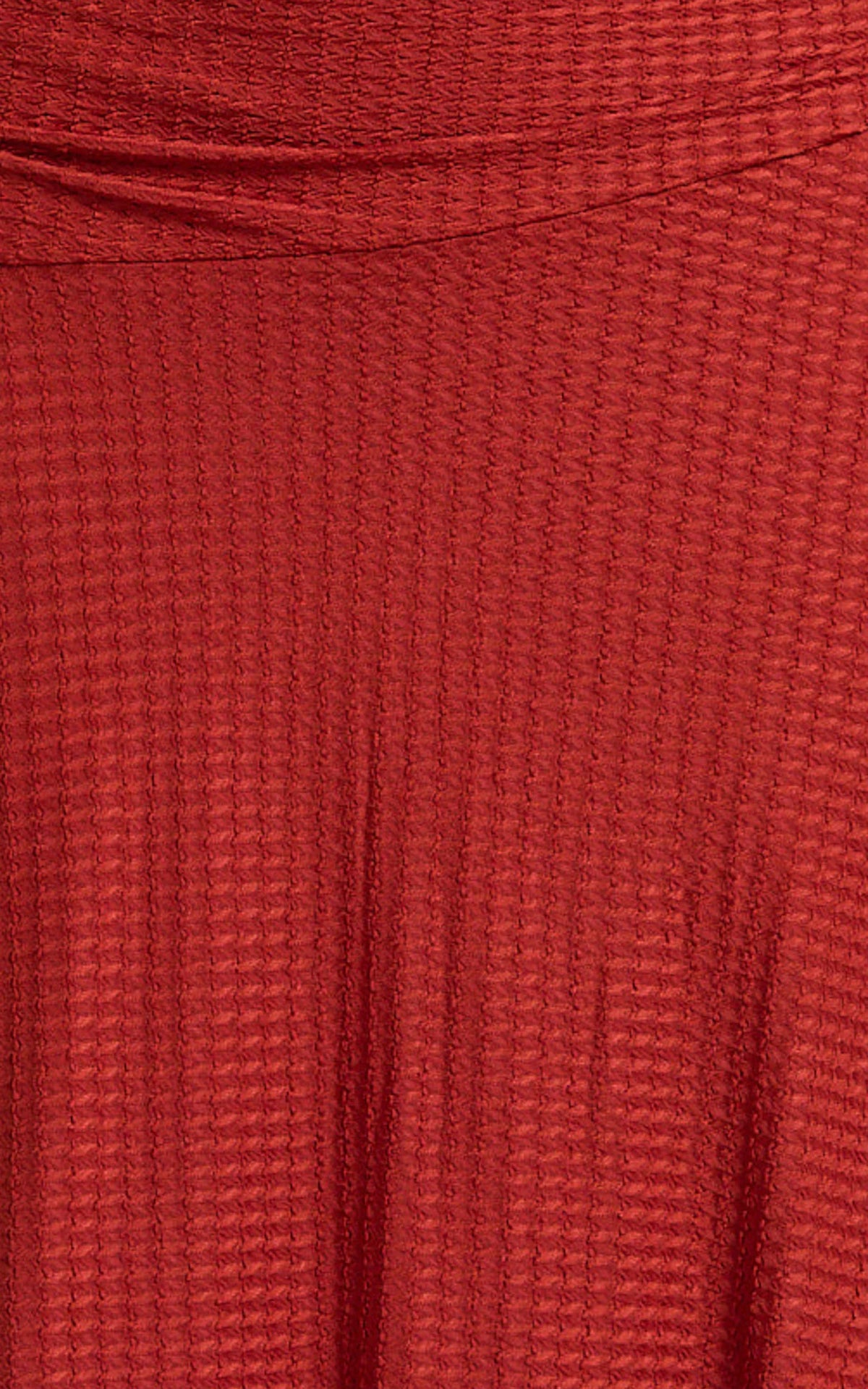 Perla Midi Dress - Off The Shoulder Sleeve Drop Waist Dress in Red