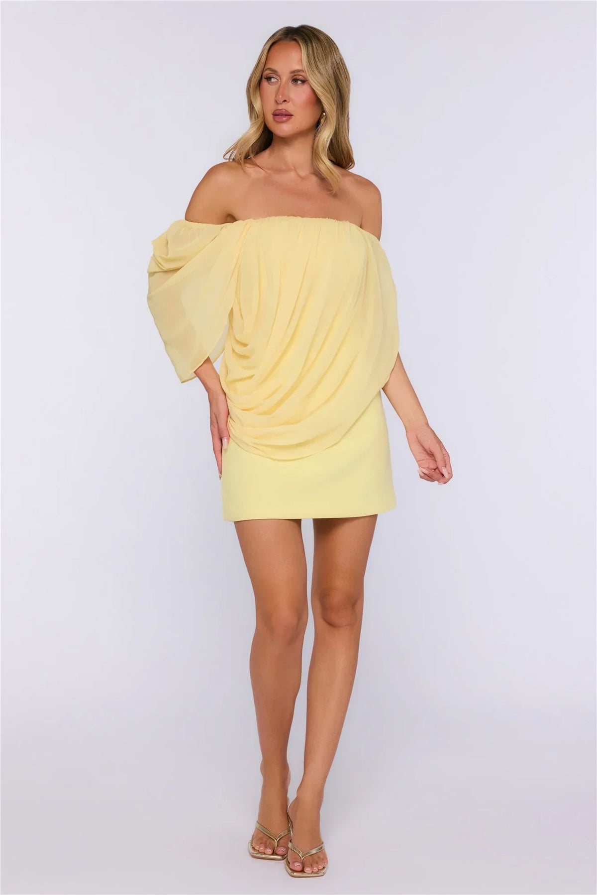 Golden Hour Club Mini Dress Yellow