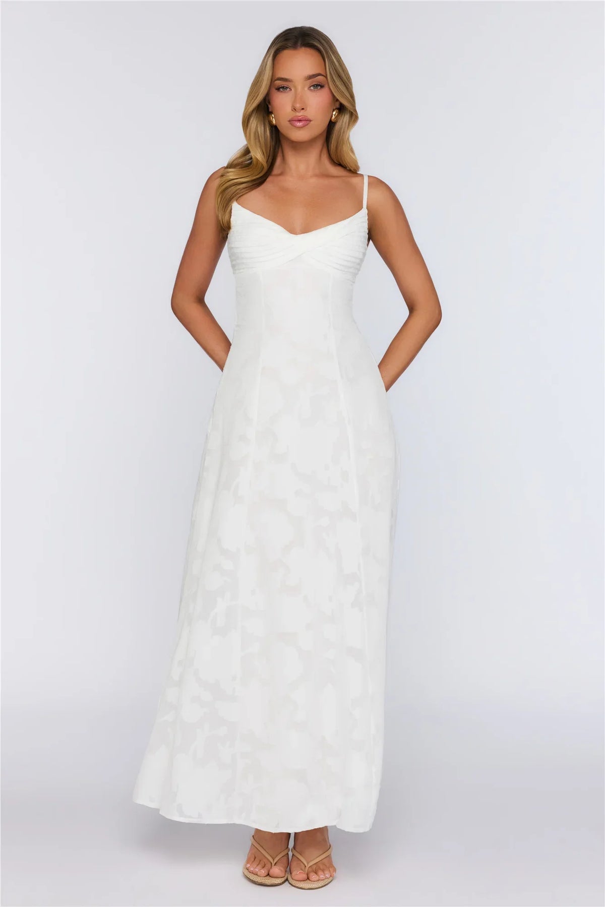 Pine Blossom Maxi Dress White
