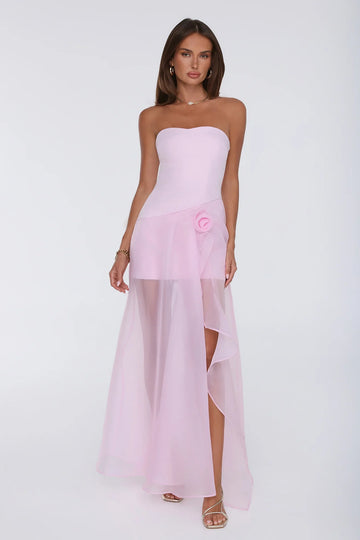 Romantic Everything Strapless Maxi Dress Pink