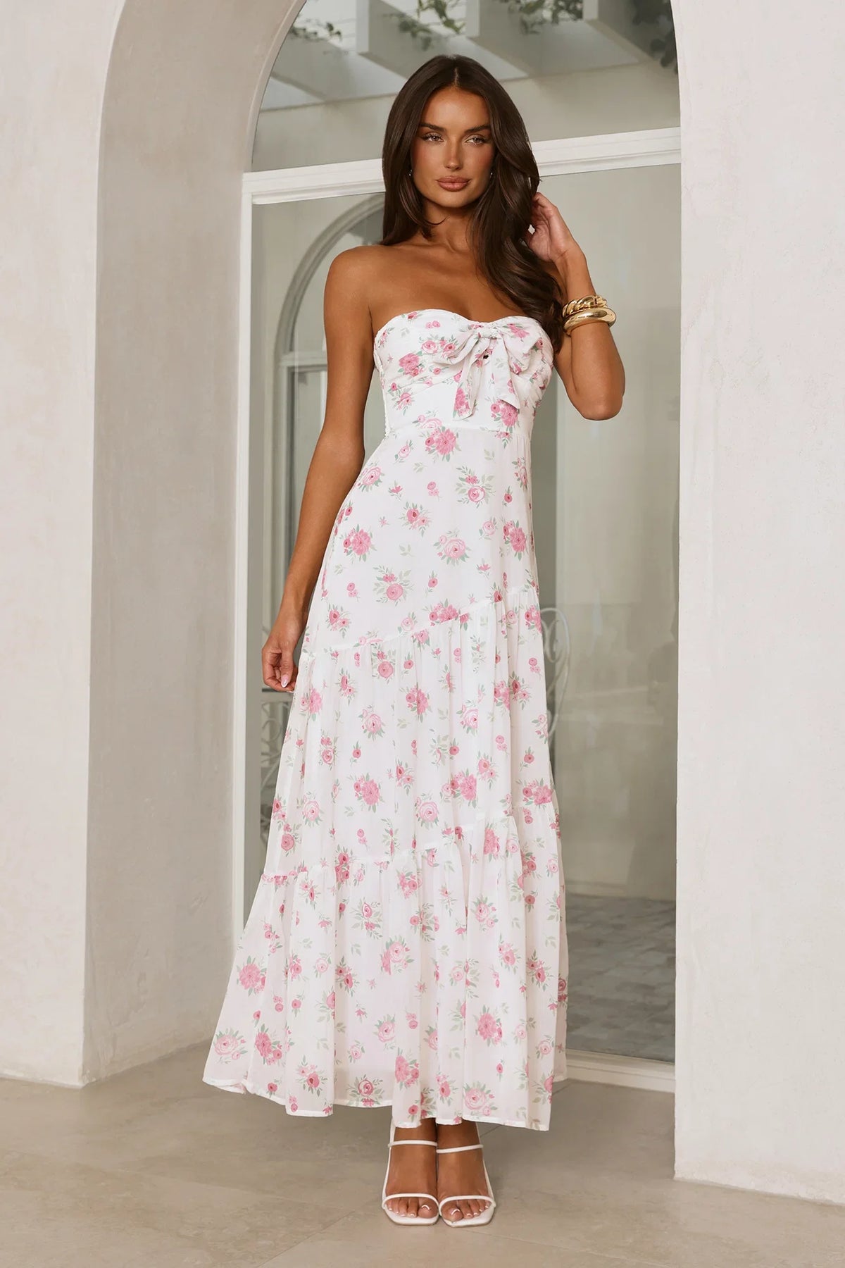 Her Style Diary Strapless Maxi Dress White