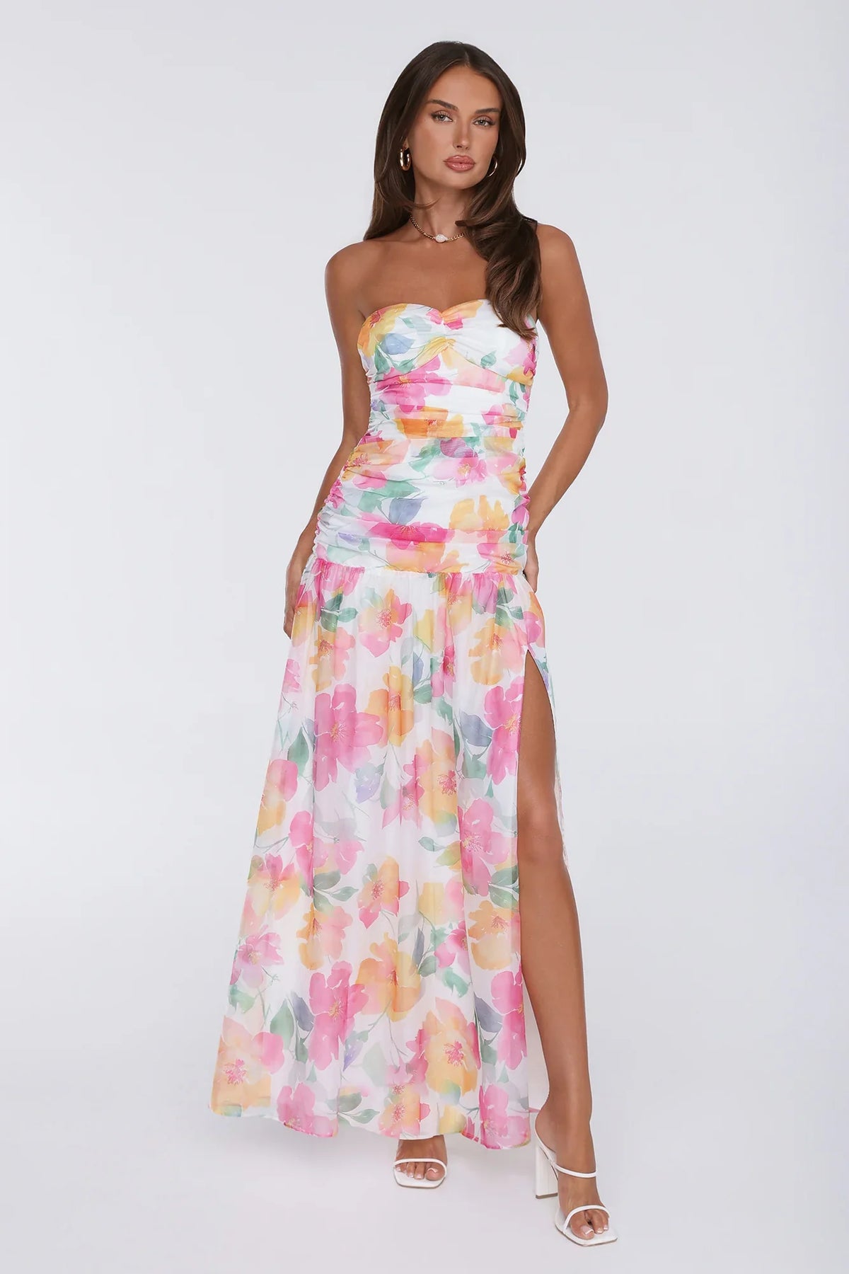 Pretty Much Perfect Strapless Maxi Dress Pink