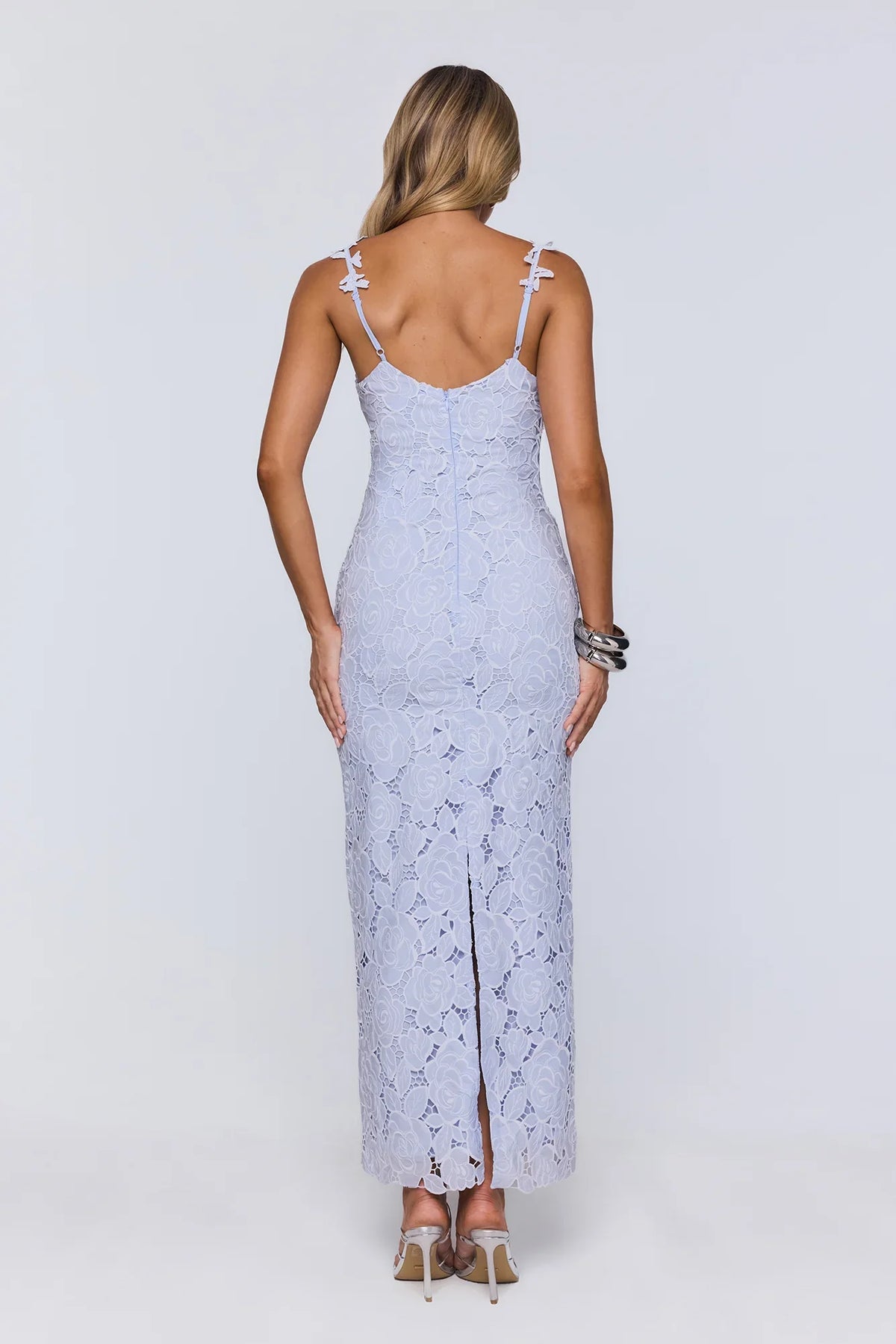 Daydreaming Light Embroidered Maxi Dress Blue