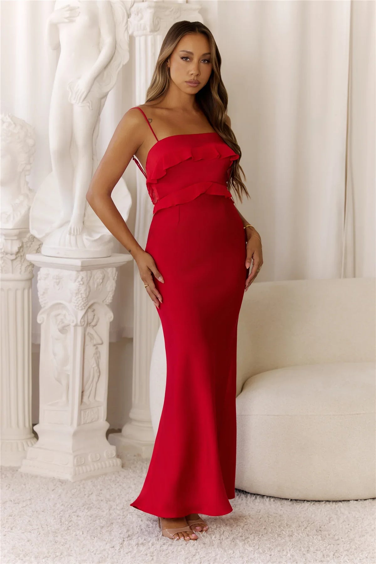 Luxe Lantern Maxi Dress Red