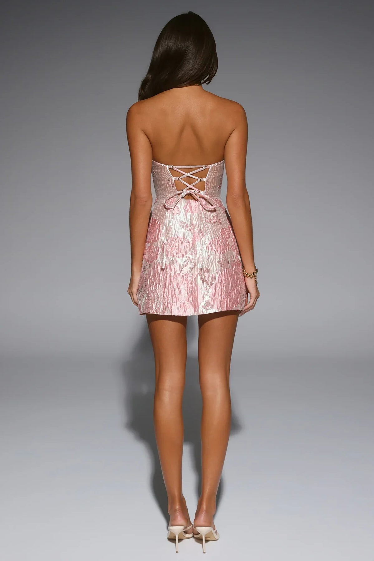 Wisteria Wishes Strapless Mini Dress Pink