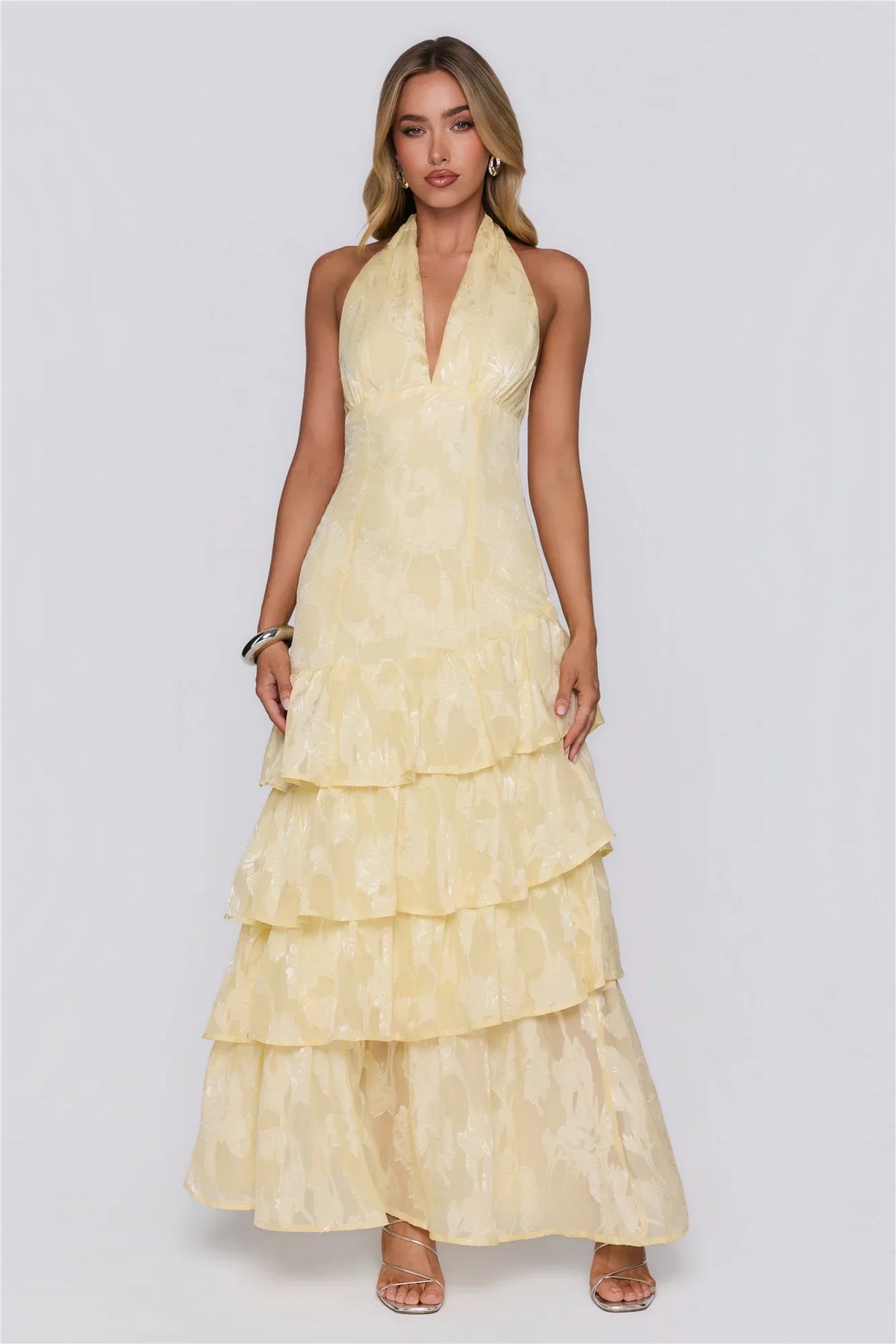 Mood Shift Halter Maxi Dress Yellow