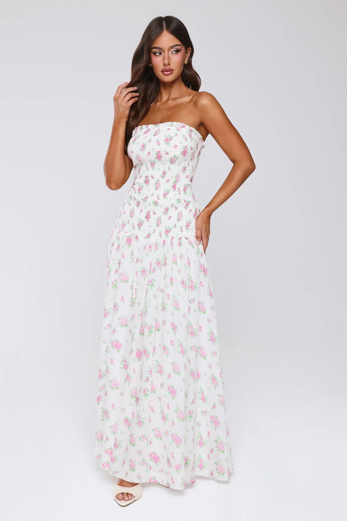 Fantasia Days Strapless Maxi Dress White