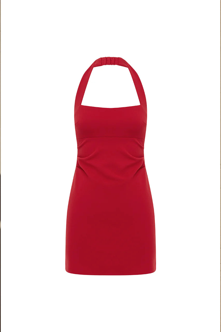 FRANCA MINI DRESS - CHERRY RED