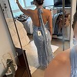 Lime Light Mesh Halter Maxi Dress Navy