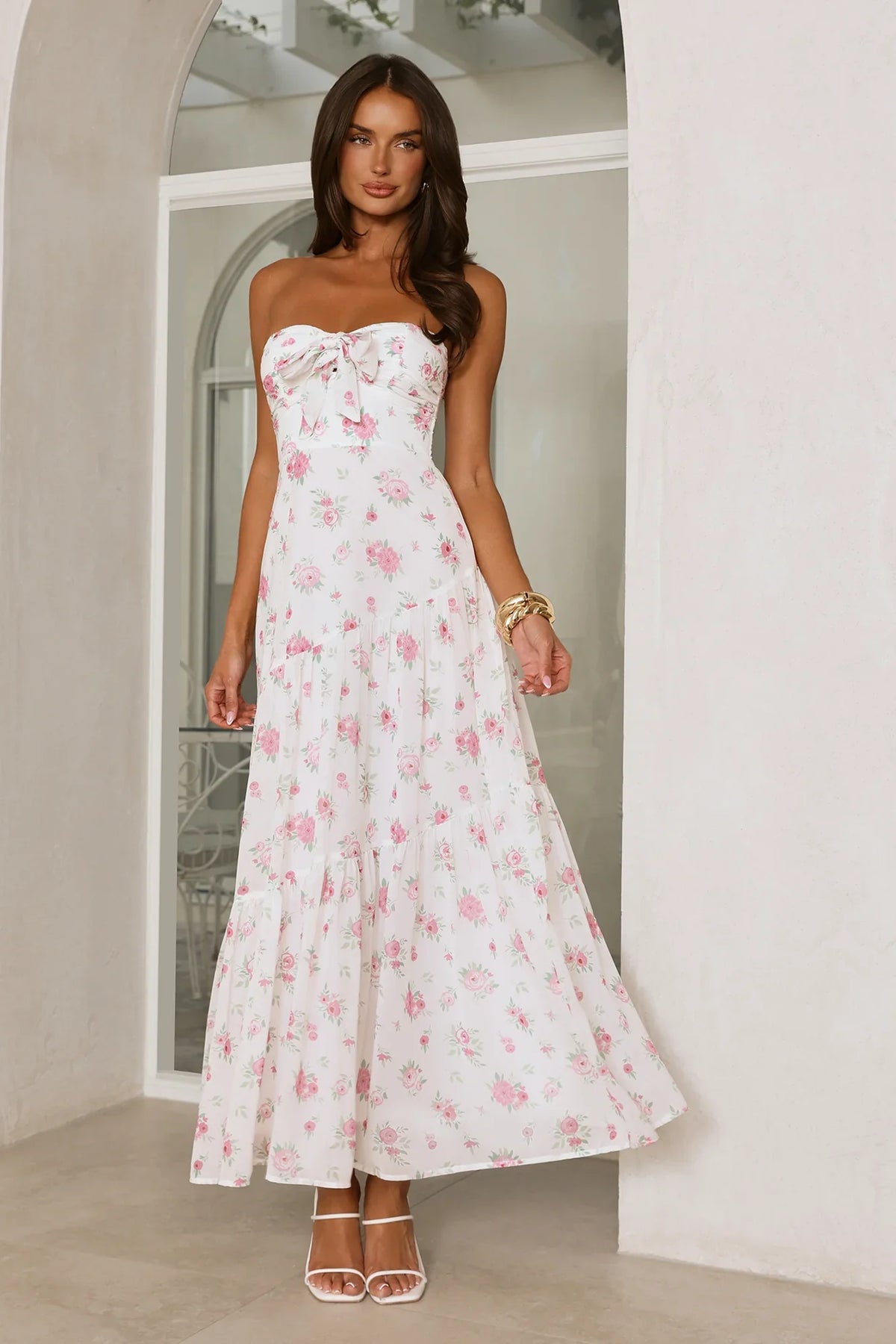 Her Style Diary Strapless Maxi Dress White