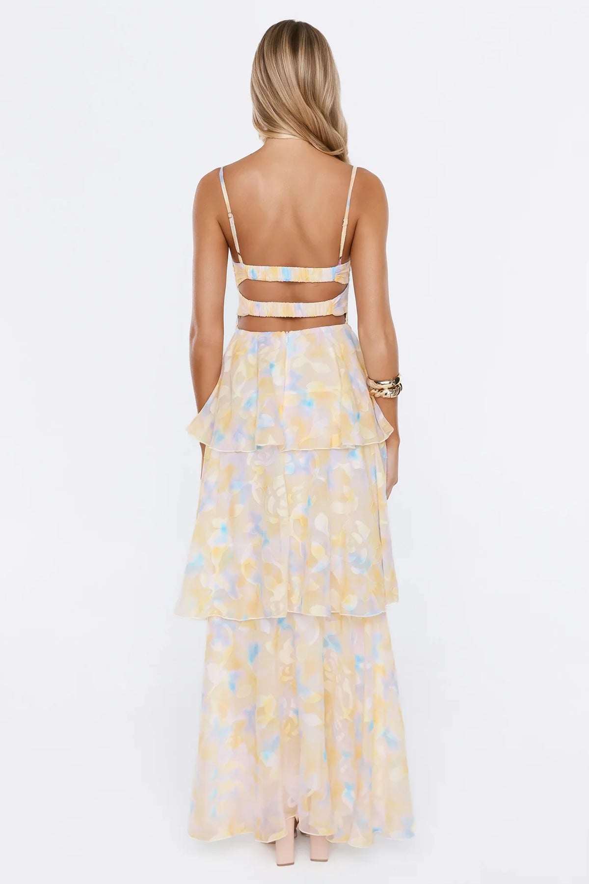 Sweet Luxury Maxi Dress Yellow Print