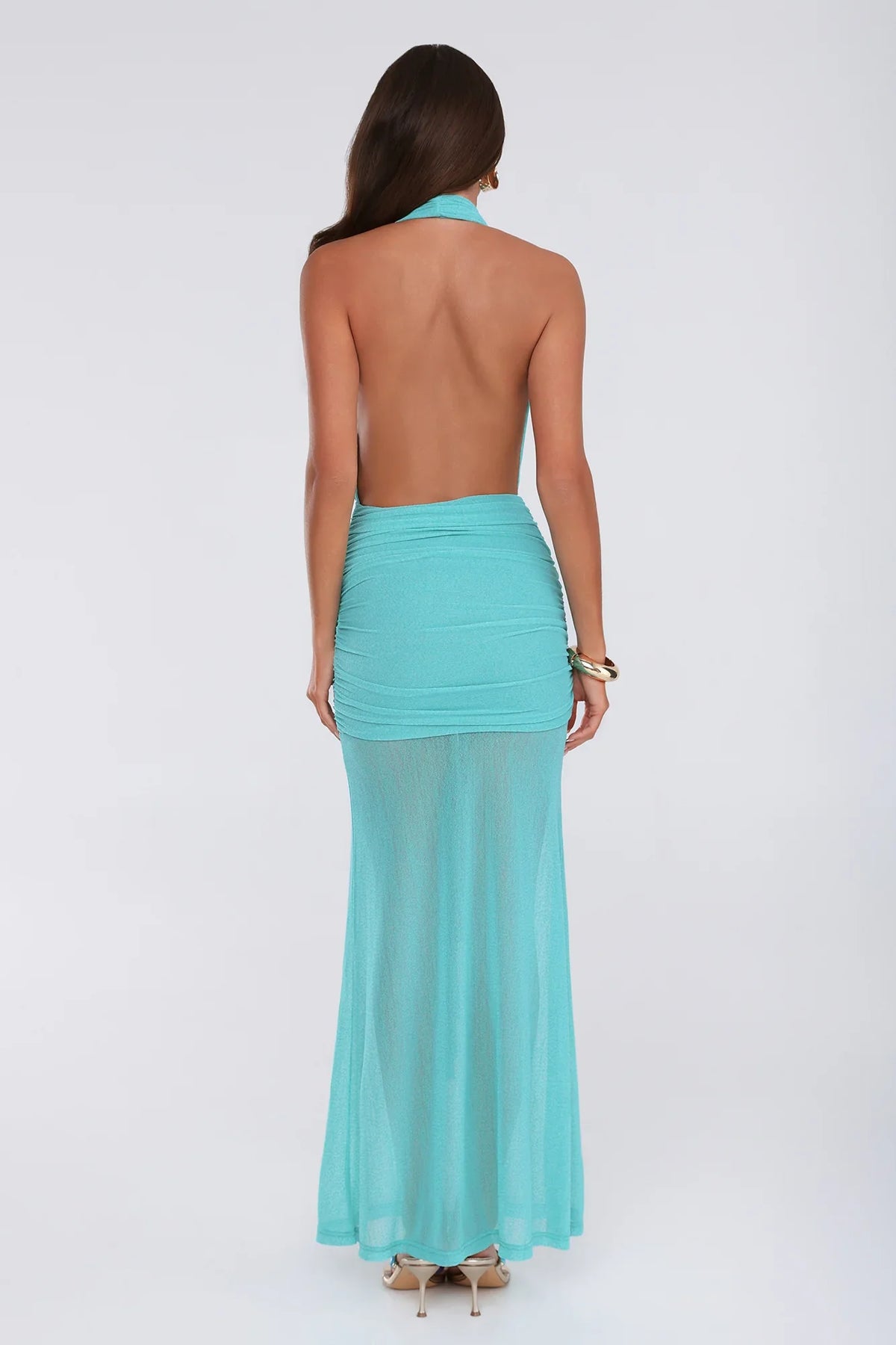 Born To Stand Out Halter Maxi Dress Aqua