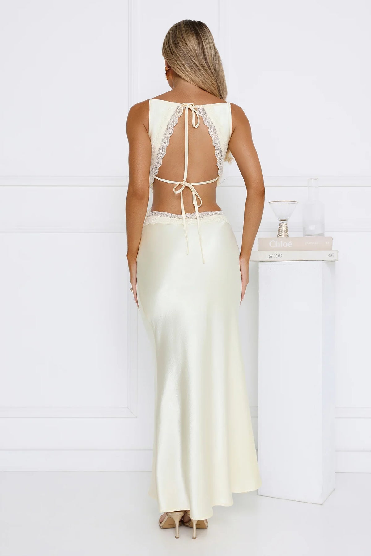 Metro Nights Satin Maxi Dress Yellow