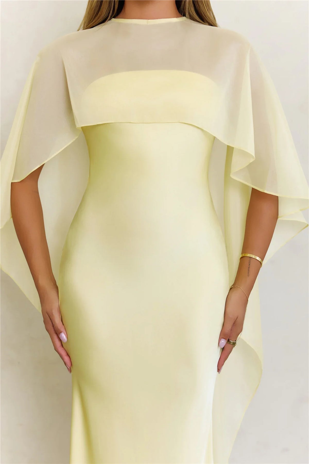 Love Locked In Sheer Overlay Maxi Dress Butter
