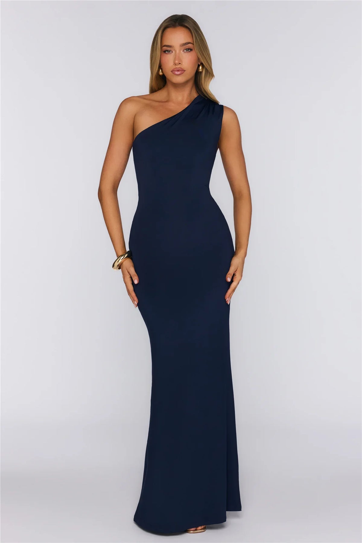 Dreamstate Dressing One Shoulder Maxi Dress Navy