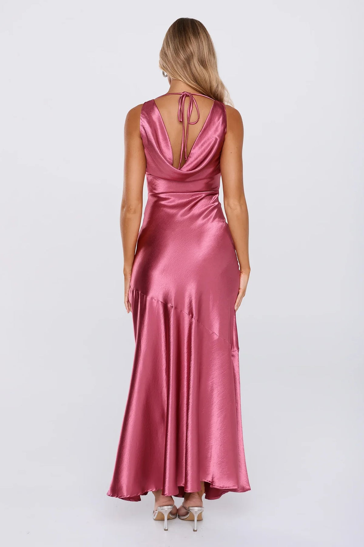 Signature Energy Satin Maxi Dress Magenta