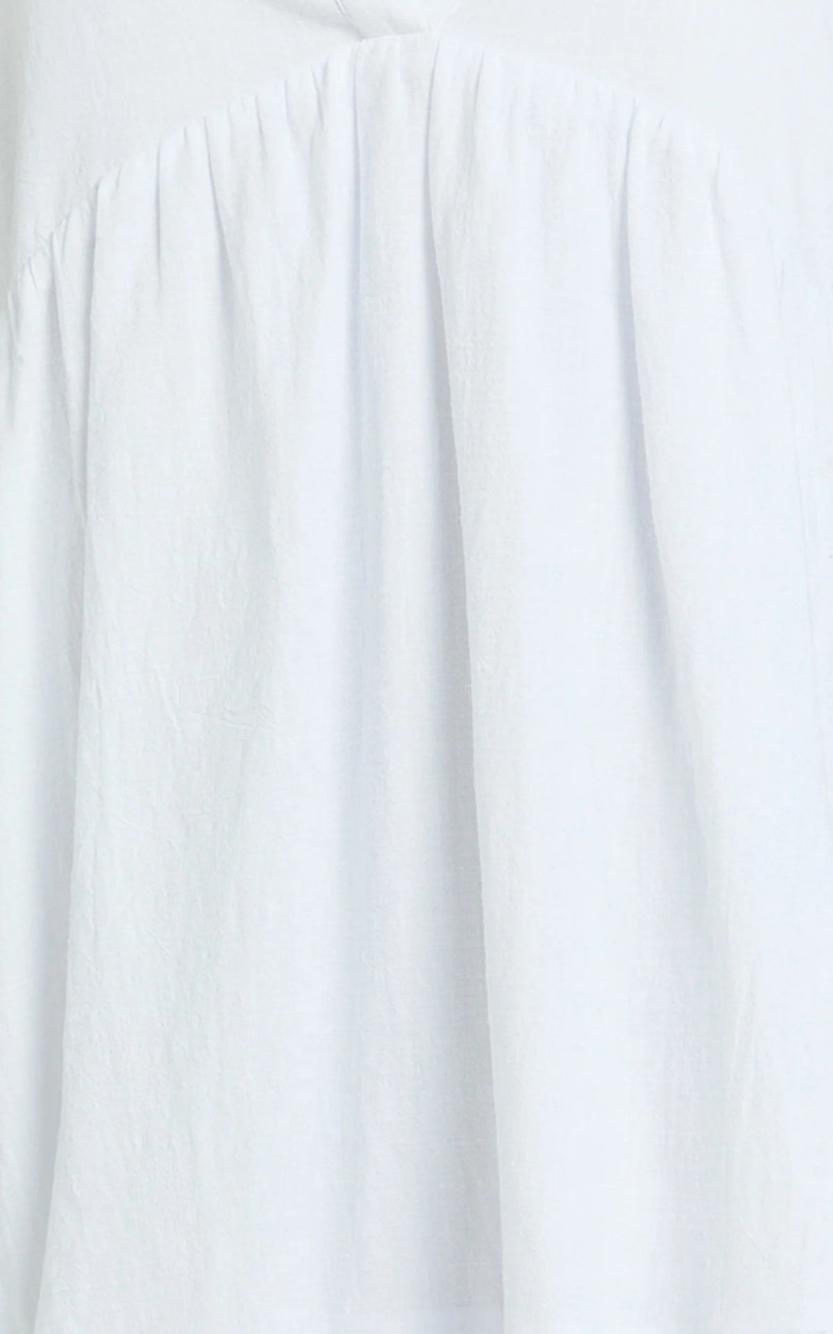 Calissa Mini Dress - Frill Hem Smock Dress in White