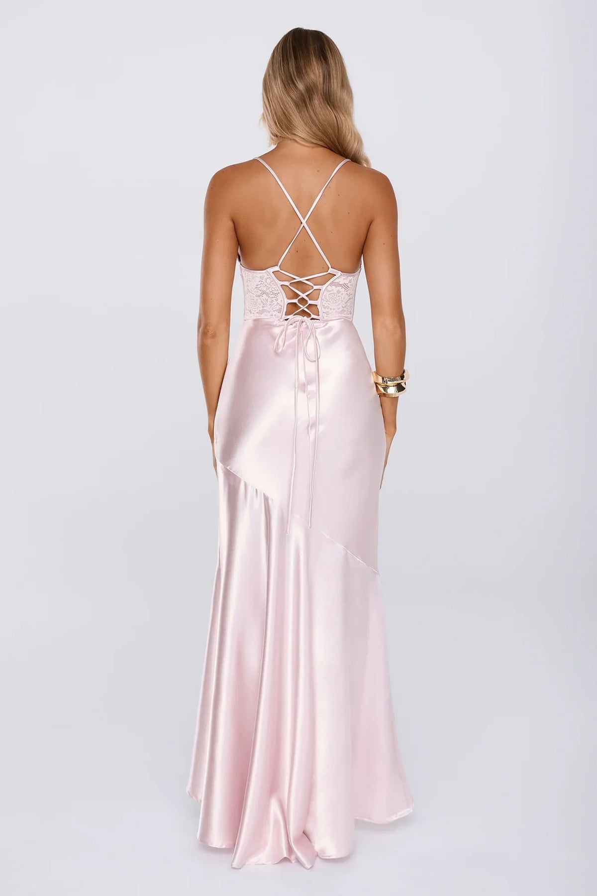 Silker Moments Satin Maxi Dress Pink