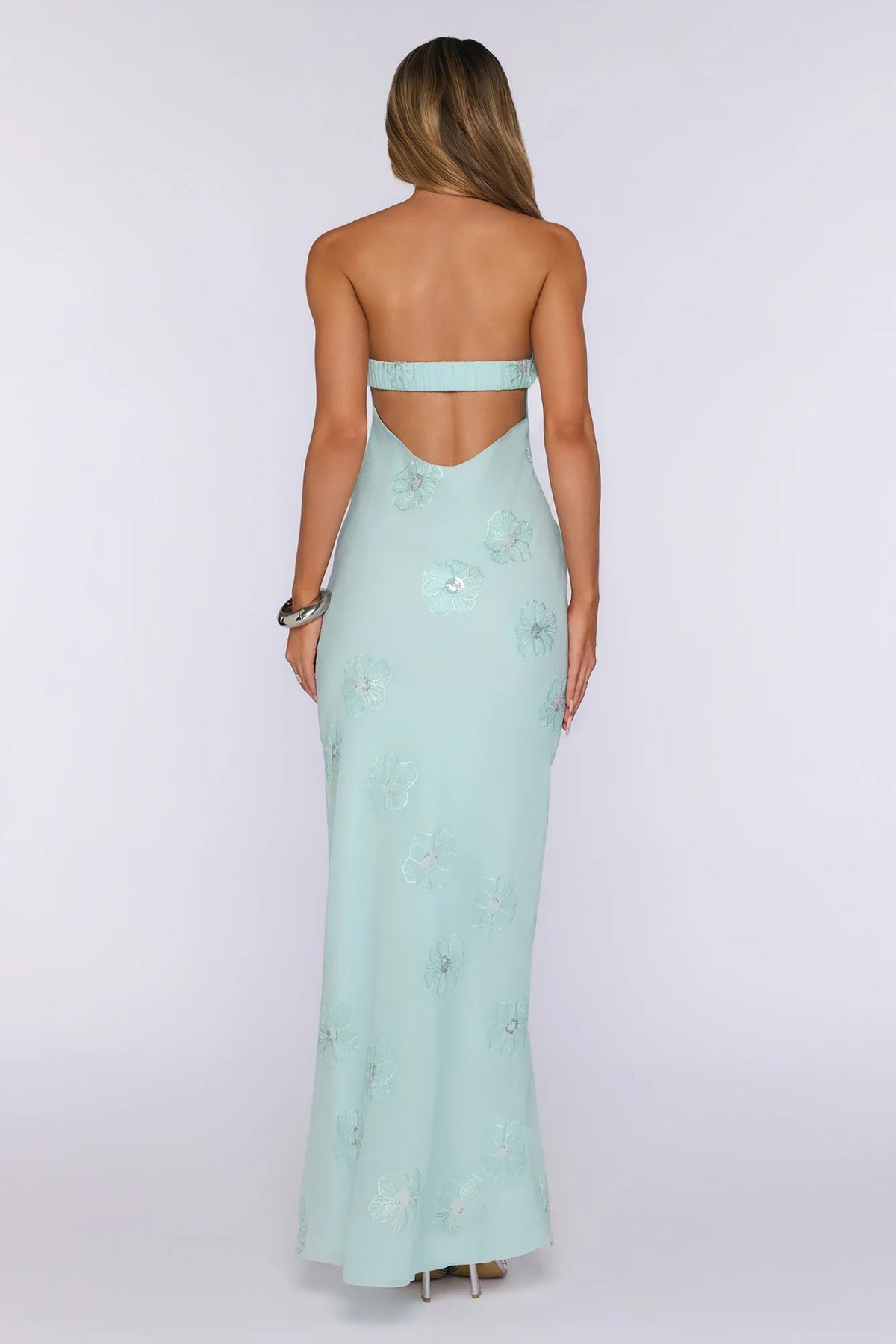 Enchanted Florals Strapless Maxi Dress Sage