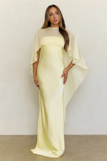 Love Locked In Sheer Overlay Maxi Dress Butter