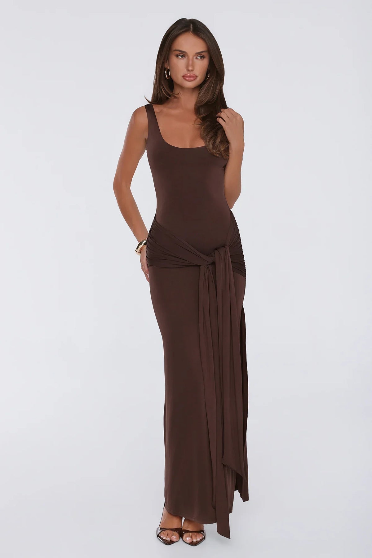 Maximum Style Maxi Dress Brown
