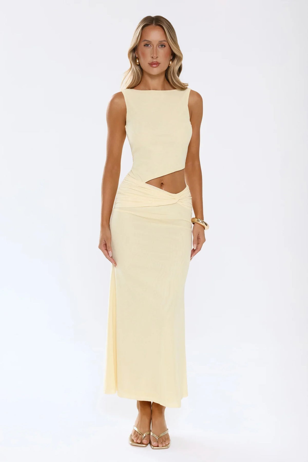 This Is The Look Mesh Maxi Dress Yellow