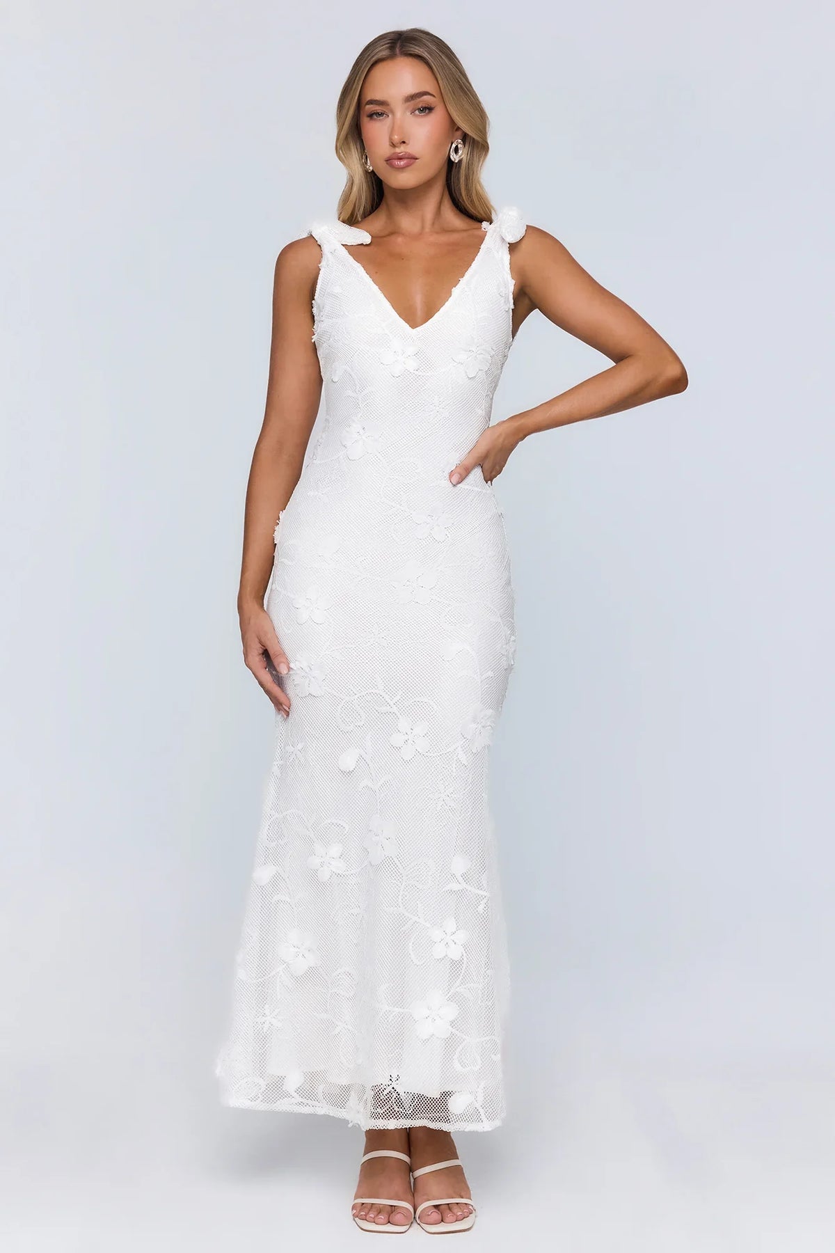 Poolside Summer Maxi Dress White