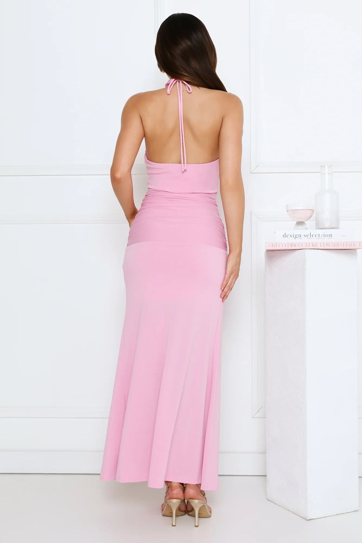 Pretty Icon Halter Maxi Dress Pink