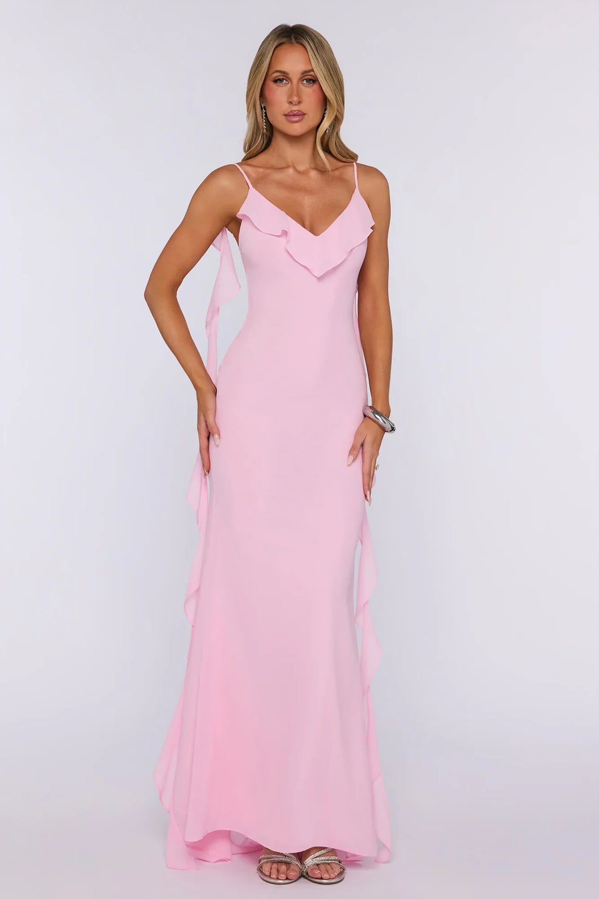 Pop Of Drama Maxi Dress Light Pink