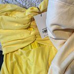 Texting You Strapless Mesh Mini Dress Yellow