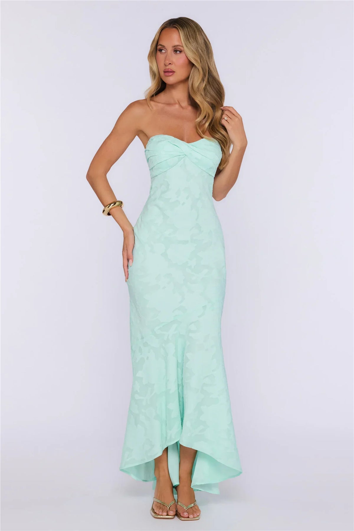 Delicate Days Strapless Maxi Dress Mint