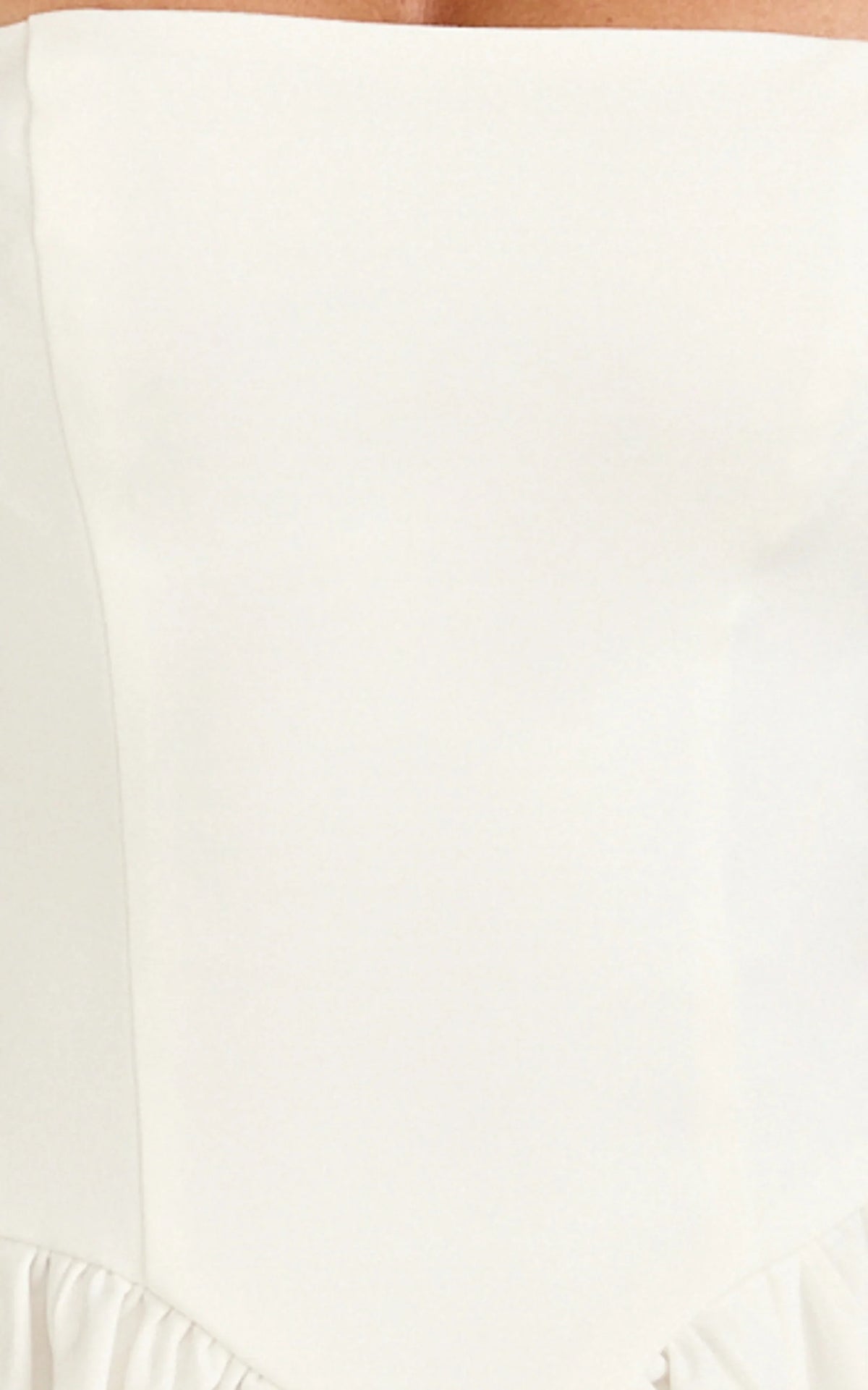 Helda Midi Dress - Halter Tie Neck Corset Panel Dress in Off White