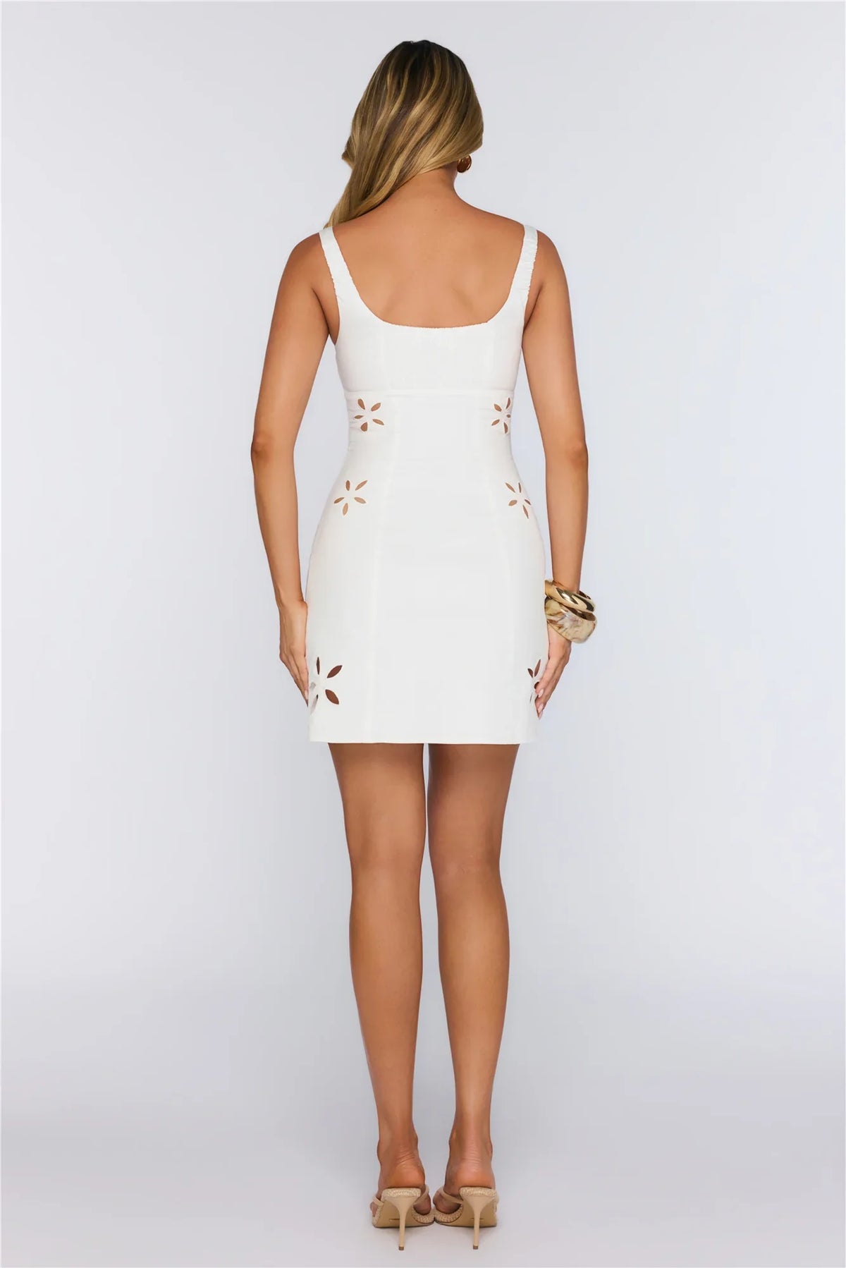 Flirt Factor High Mini Dress White