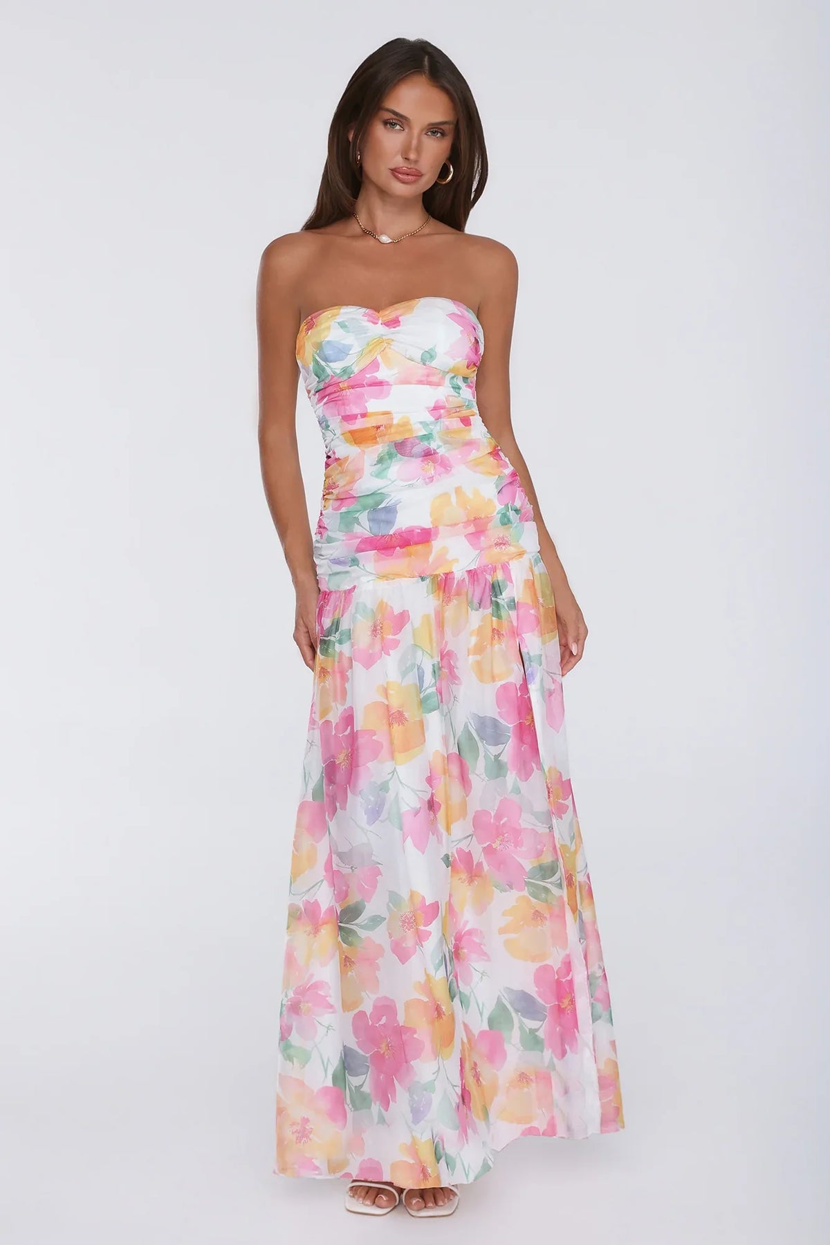 Pretty Much Perfect Strapless Maxi Dress Pink