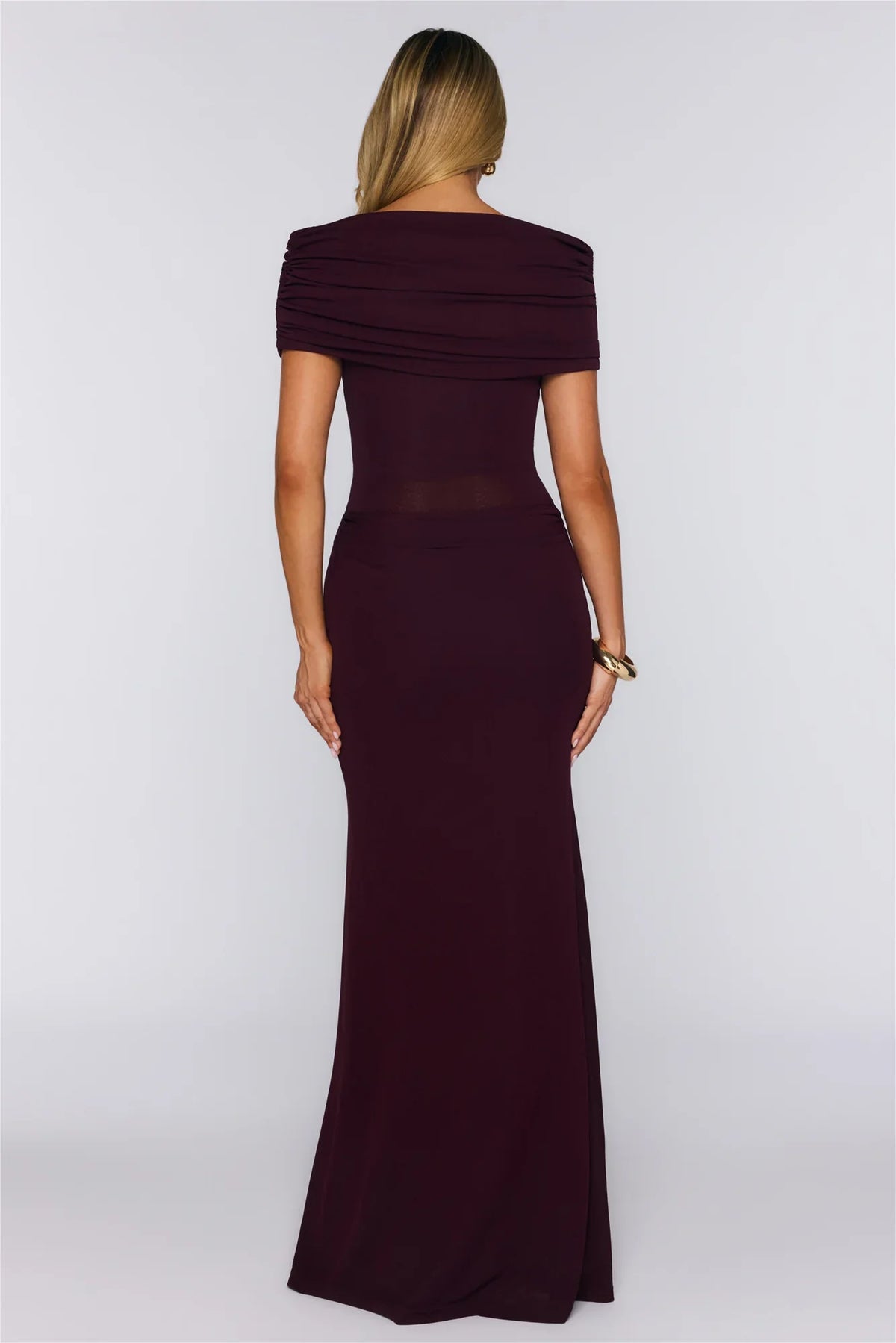 Darling Party Off Shoulder Maxi Dress Wine
