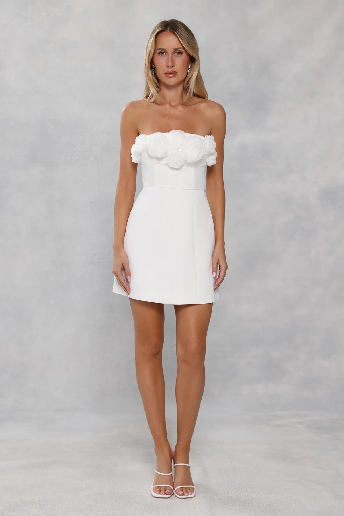 Wild Rose Affair Strapless Mini Dress White