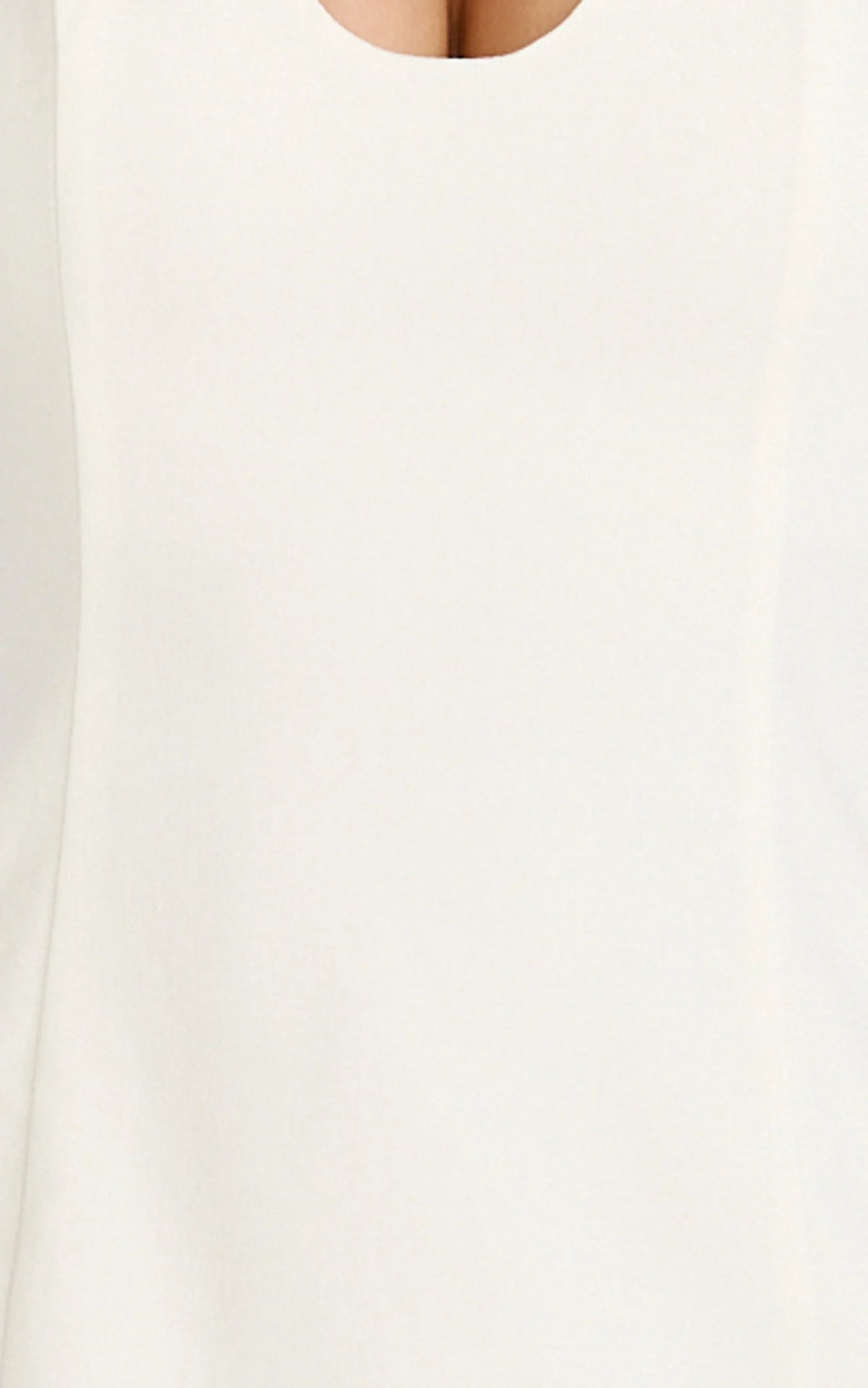 Lux Midi Dress - Front Keyhole Fitted Dress in White