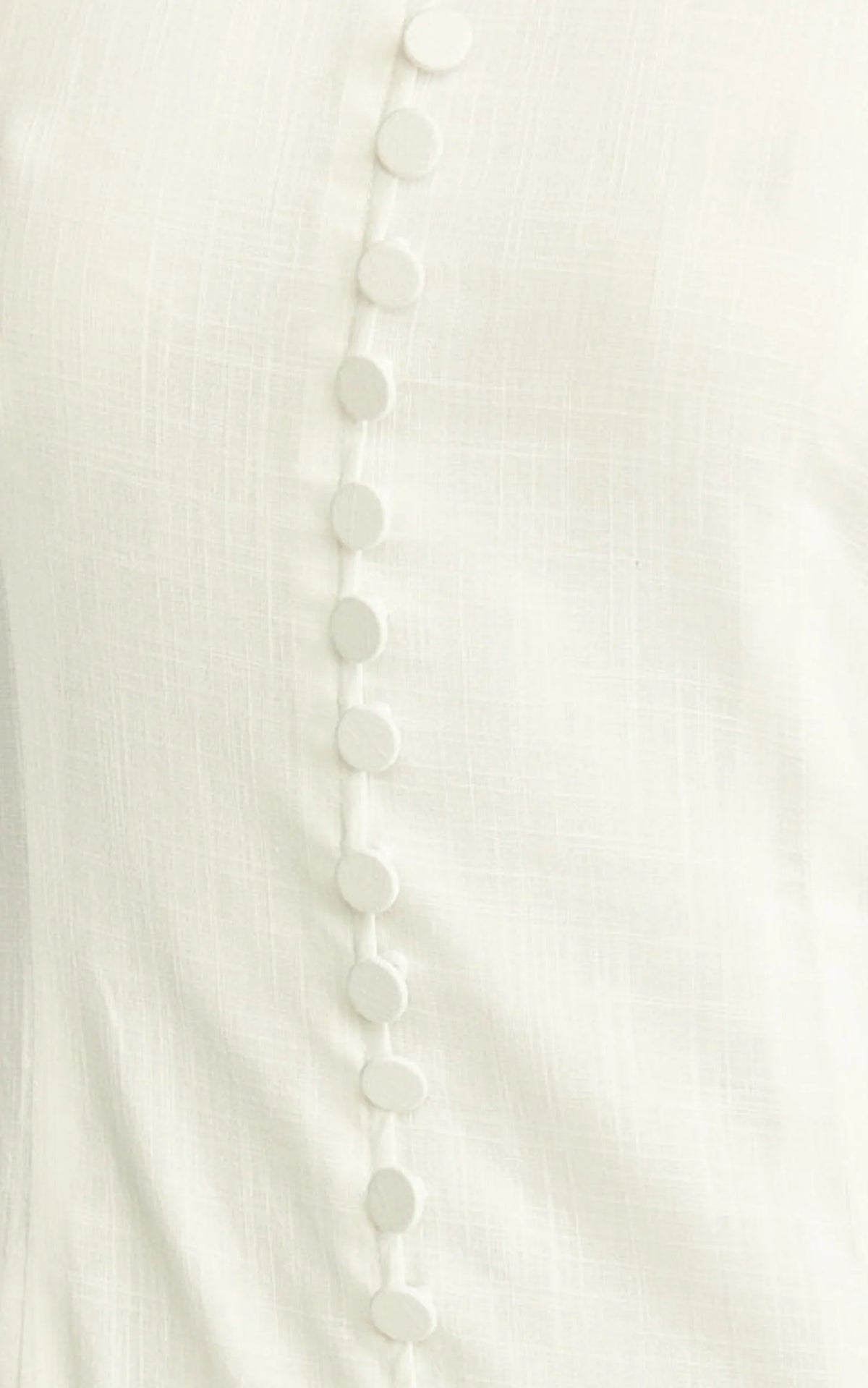 Cortez Maxi Dress - Square Neck Button Down Dropped Waist Dress in White