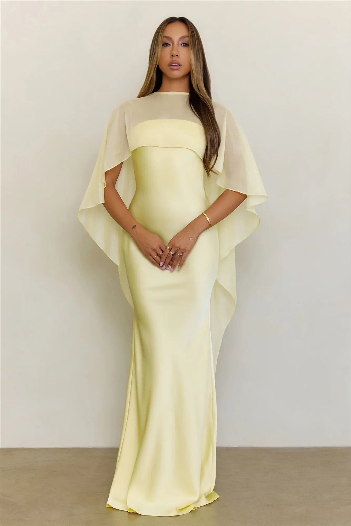 Love Locked In Sheer Overlay Maxi Dress Butter