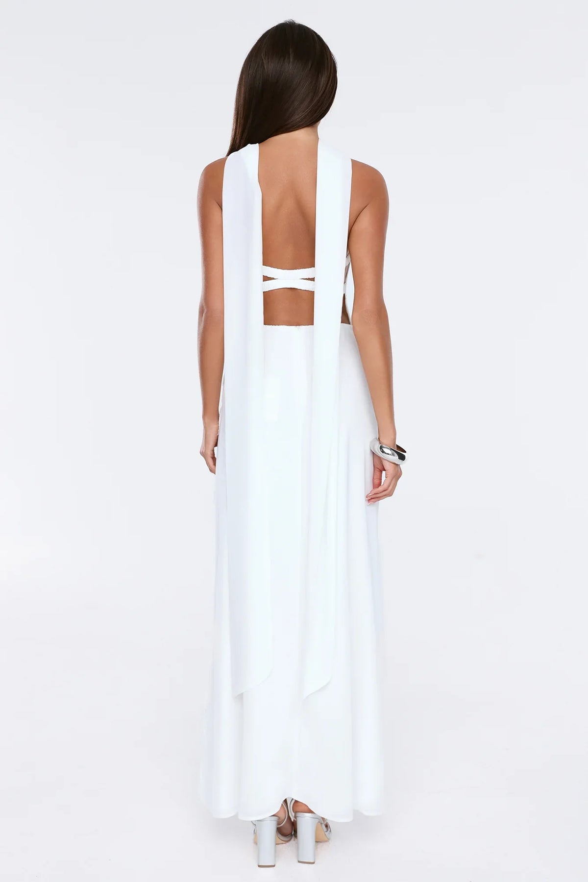 Special Occasion Strapless Maxi Dress White
